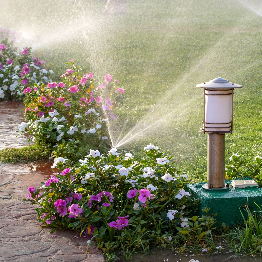 sprinkler watering yard